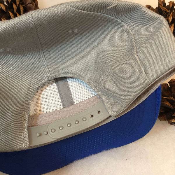 Vintage Deadstock NWOT Gray Blue Blank Wool Rece Snapback Hat