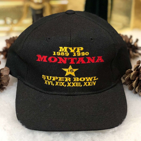 Vintage NFL Joe Montana 1989-90 MVP San Francisco 49ers Wool Snapback Hat