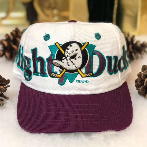 Vintage 90s Mighty DUCKS of Anaheim Snapback Hat Logo 7 Deadstock Official  NHL Competitor Cap NwT Adjustable 2 Tone Disney Ice Hockey NOS