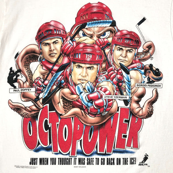 Vintage NHL Detroit Red Wings OCTOPOWER Shirt Xplosion T-Shirt (L)