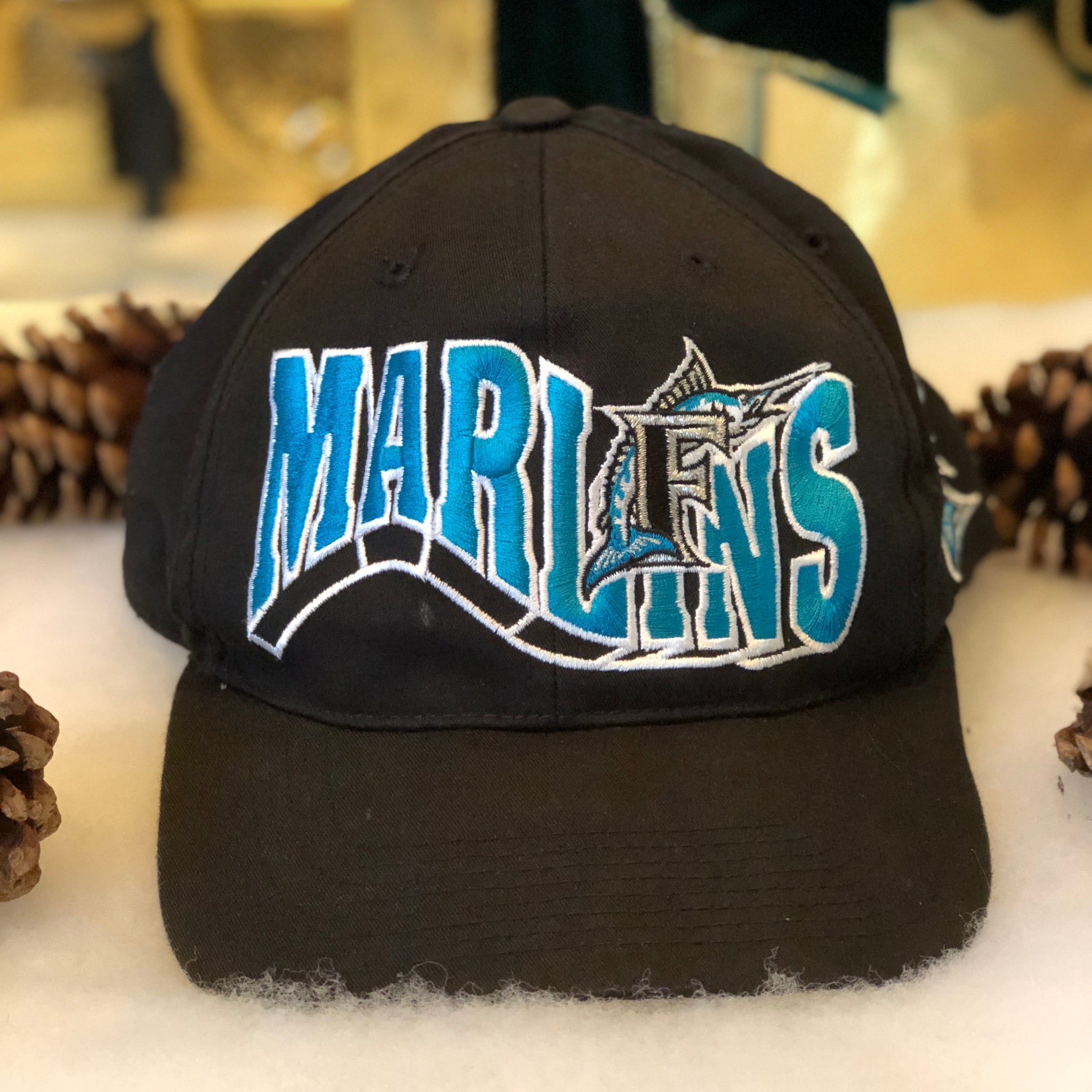 Vintage The G Cap MLB Florida Marlins Wave Snapback Hat