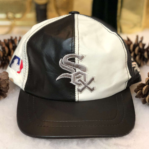 Vintage MLB Chicago White Sox Pinwheel Leather Snapback Hat