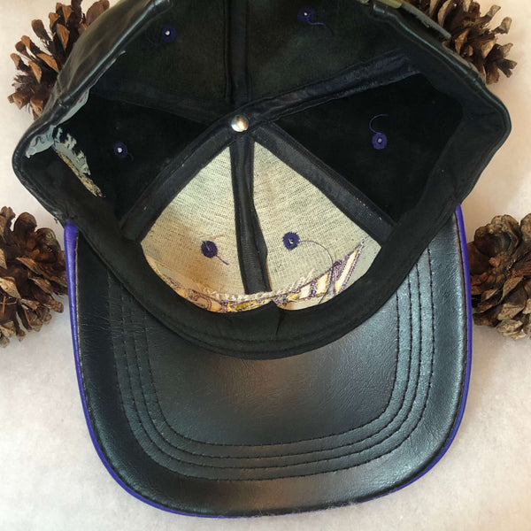 Vintage Deadstock NWOT NFL Minnesota Vikings Leather Strapback Hat