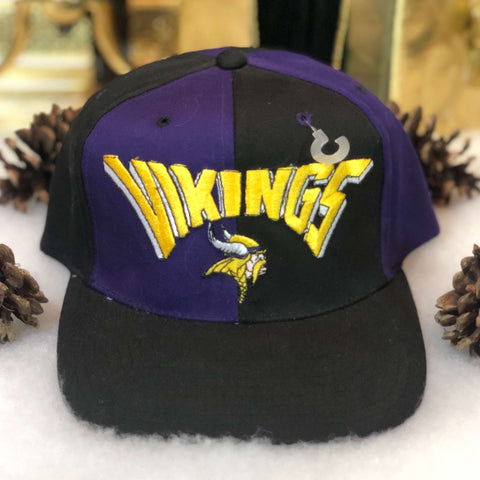 Vintage Deadstock NWOT NFL Minnesota Vikings AJD Pinwheel Twill Snapback Hat
