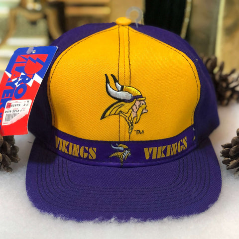 Vintage Deadstock NWT NFL Minnesota Vikings Pro Player Wool Snapback Hat