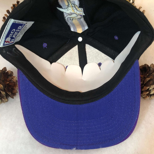 Vintage Deadstock NWOT NFL Minnesota Vikings Pro Player Spellout Wool Snapback Hat