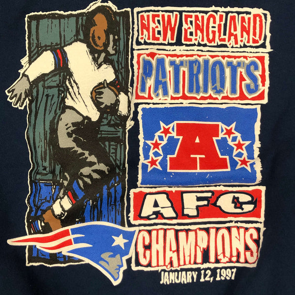 Vintage NFL New England Patriots 1997 AFC Champions Starter Crewneck Sweatshirt (XL)