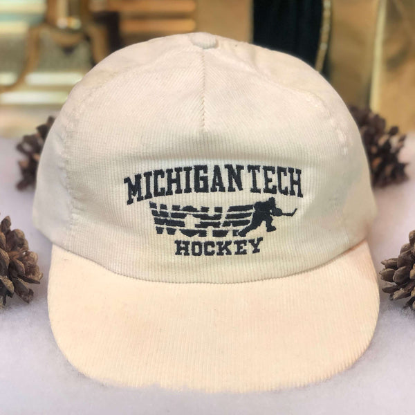 Vintage NCAA Michigan Tech Huskies Hockey Corduroy Snapback Hat