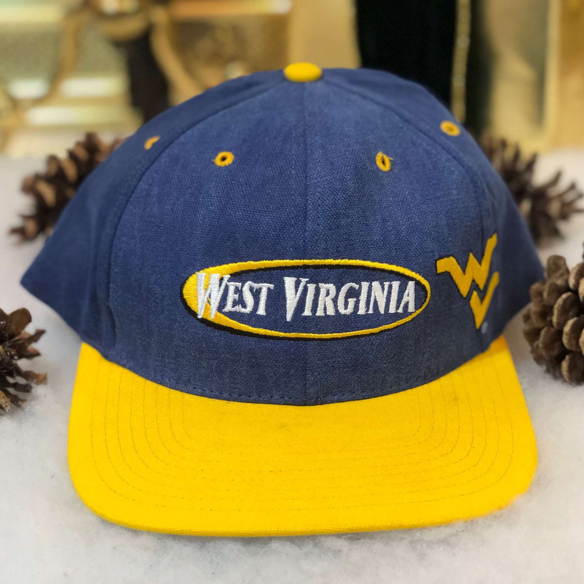 Vintage Deadstock NWT NCAA West Virginia Mountaineers Strapback Hat