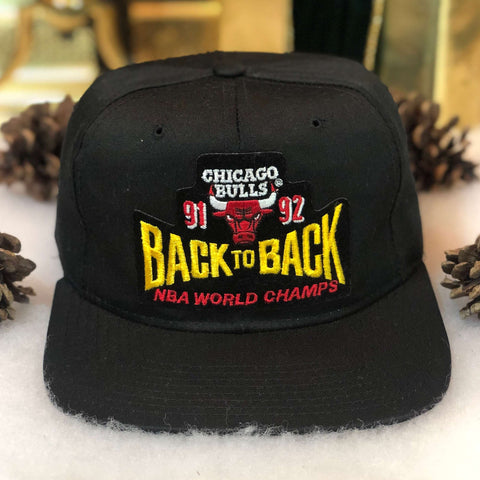 Vintage NBA Chicago Bulls 1991-92 Back to Back Champions Twill Snapback Hat