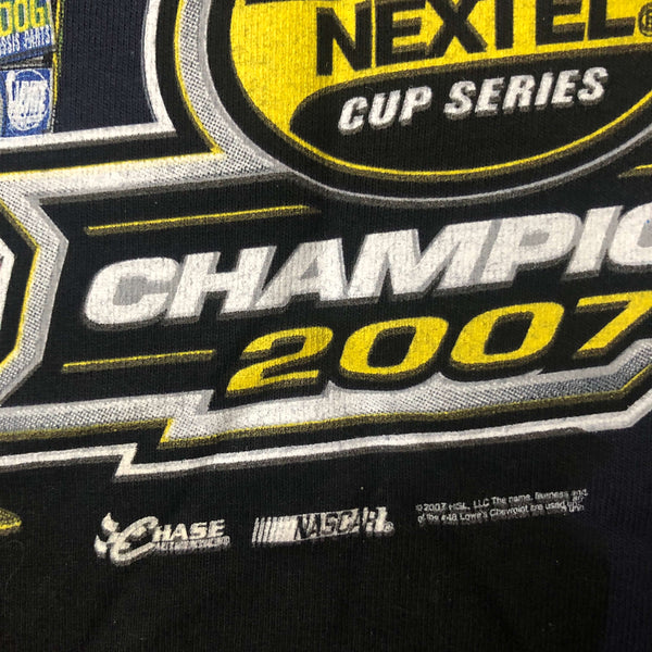 Vintage Deadstock NWOT 2007 NASCAR Jimmie Johnson Winston Cup Series Champion All Over Print T-Shirt (L)