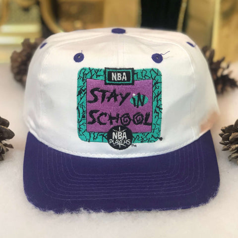 Vintage NBA Stay in School AJD Twill Snapback Hat