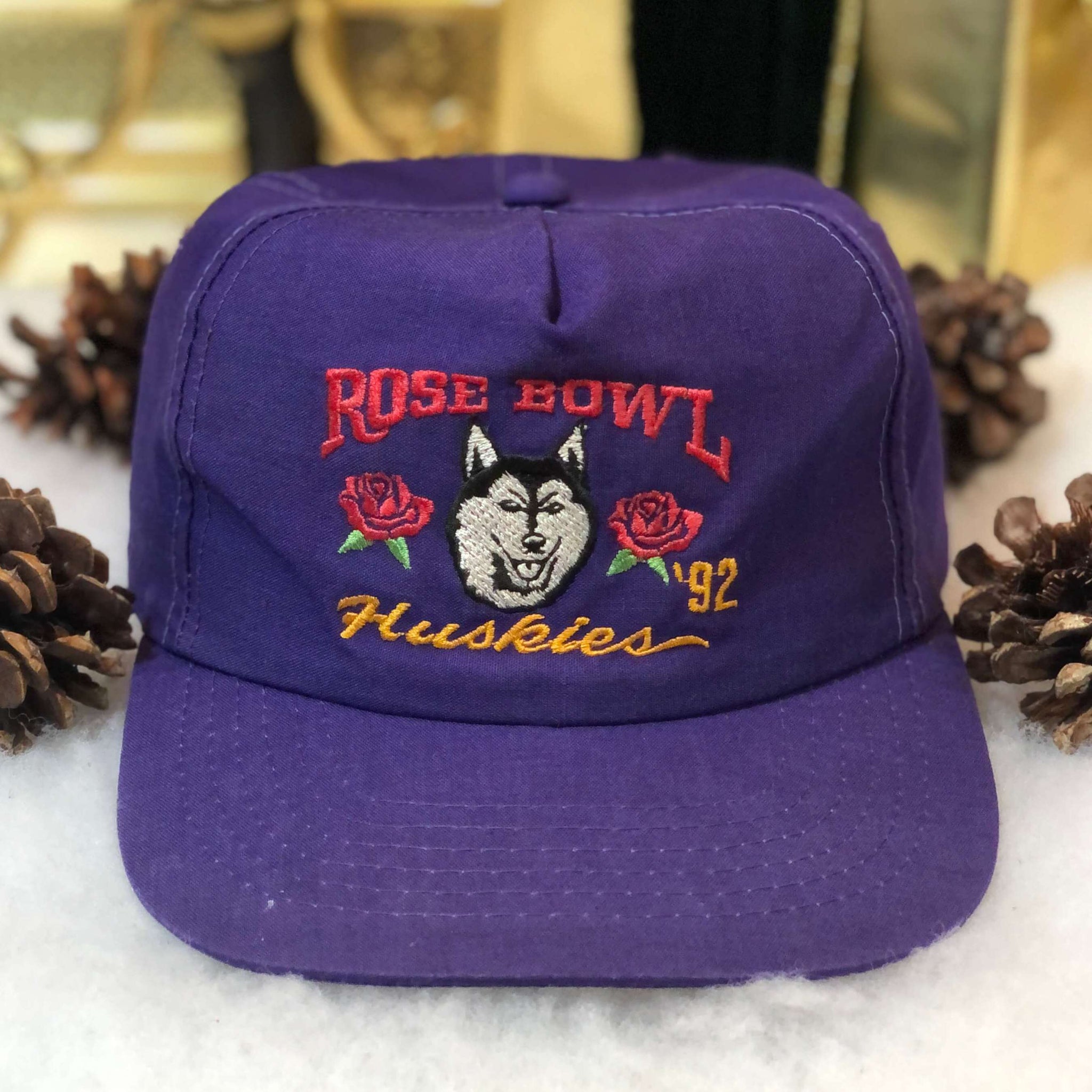 Vintage 1992 NCAA Rose Bowl Washington Huskies YoungAn Snapback Hat