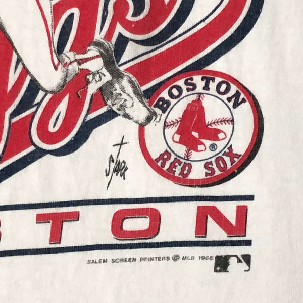 Vintage 1988 MLB Boston Red Sox Wade Boggs Salem Sportswear Caricature T-Shirt (L)