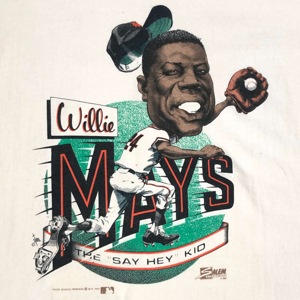 Vintage 1990 MLB Willie Mays "The 'Say Hey' Kid" Salem Sportswear Caricature T-Shirt (L)