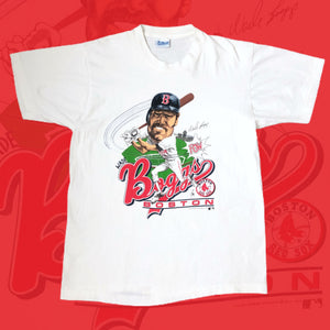Vintage 1988 MLB Boston Red Sox Wade Boggs Salem Sportswear Caricature T-Shirt (L)