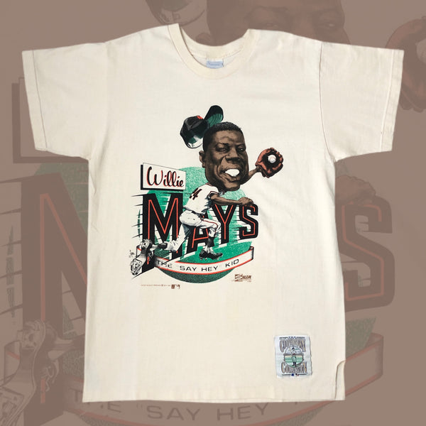 Vintage 1990 MLB Willie Mays "The 'Say Hey' Kid" Salem Sportswear Caricature T-Shirt (L)
