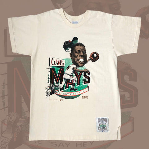 Vintage 1990 MLB Willie Mays "The 'Say Hey' Kid" Salem Sportswear Caricature T-Shirt (L)