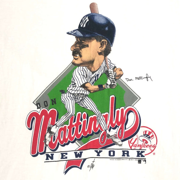 Vintage 1988 MLB New York Yankees Don Mattingly Salem Sportswear Caricature T-Shirt (L)