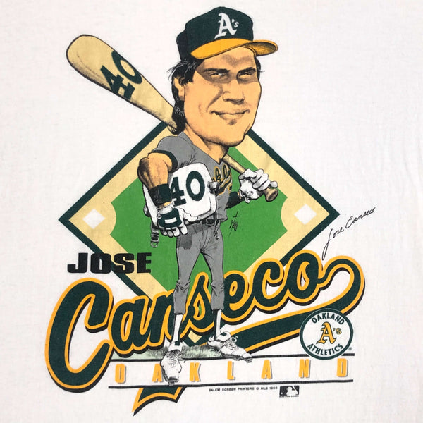 Vintage 1988 MLB Oakland Athletics Jose Canseco Salem Sportswear Caricature T-Shirt (L)