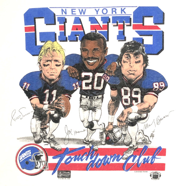 Vintage 1987 NFL New York Giants "Touchdown Club" Salem Sportswear Caricature T-Shirt (L)