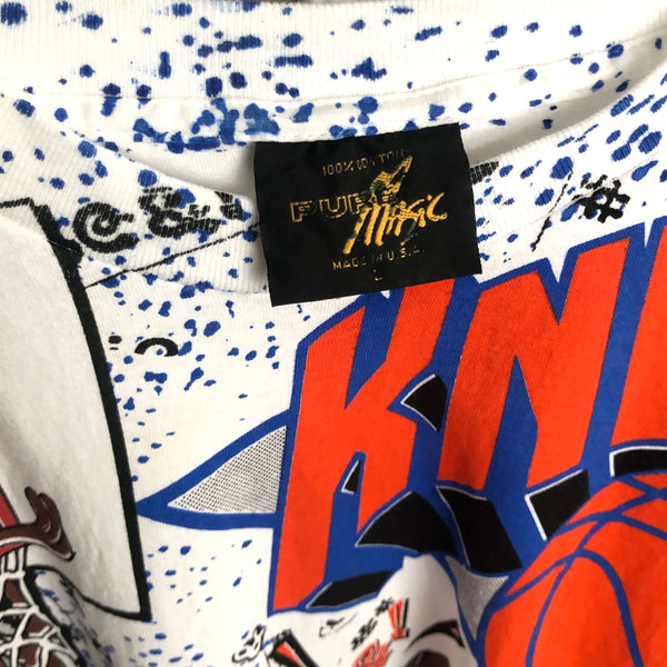 Vintage Deadstock NWOT NBA New York Knicks Looney Tunes Magic Johnson T's All Over Print T-Shirt (L)