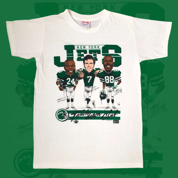 Vintage 1987 NFL New York Jets "Touchdown Club" Salem Sportswear Caricature T-Shirt (L)