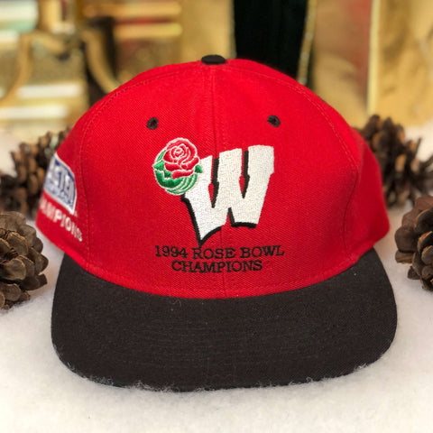 Vintage NCAA Wisconsin Badgers 1994 Rose Bowl Champions Nutmeg Mills Snapback Hat