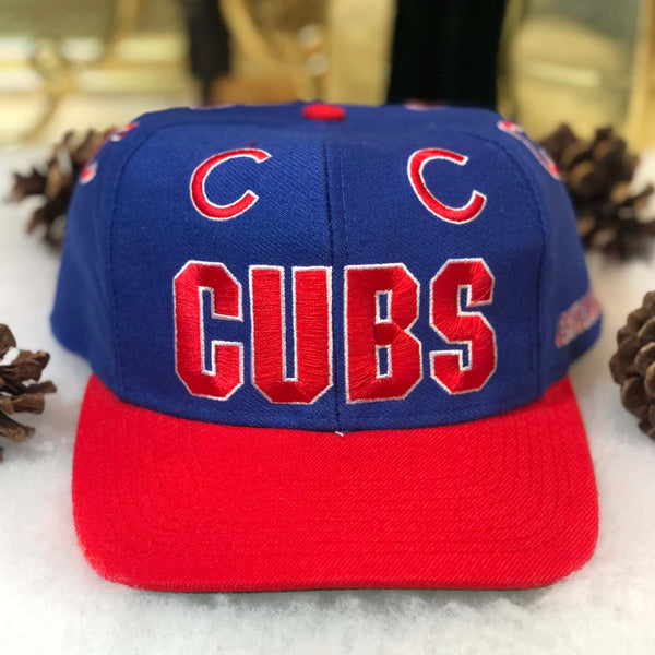 Vintage MLB Chicago Cubs Signatures Wool Snapback Hat