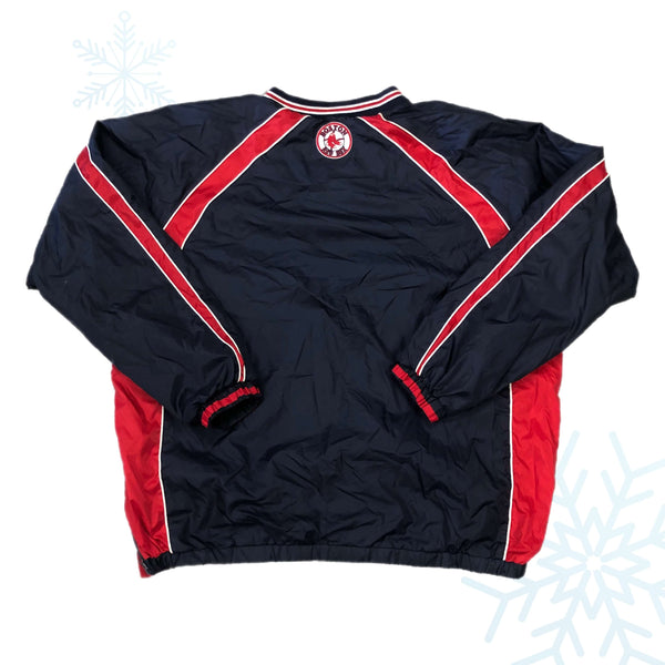 MLB Boston Red Sox Carl Banks Vneck Windbreaker Pullover Jacket (XXL)