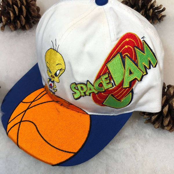 Vintage Deadstock NWOT 1996 Space Jam Tweety Twill Snapback Hat