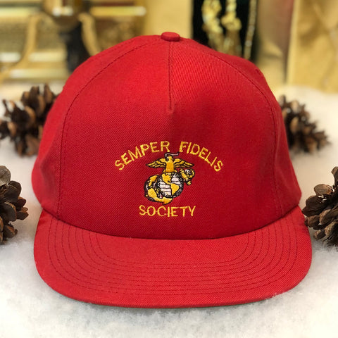 Vintage Deadstock NWOT Semper Fidelis Society Marines Veterans Snapback Hat