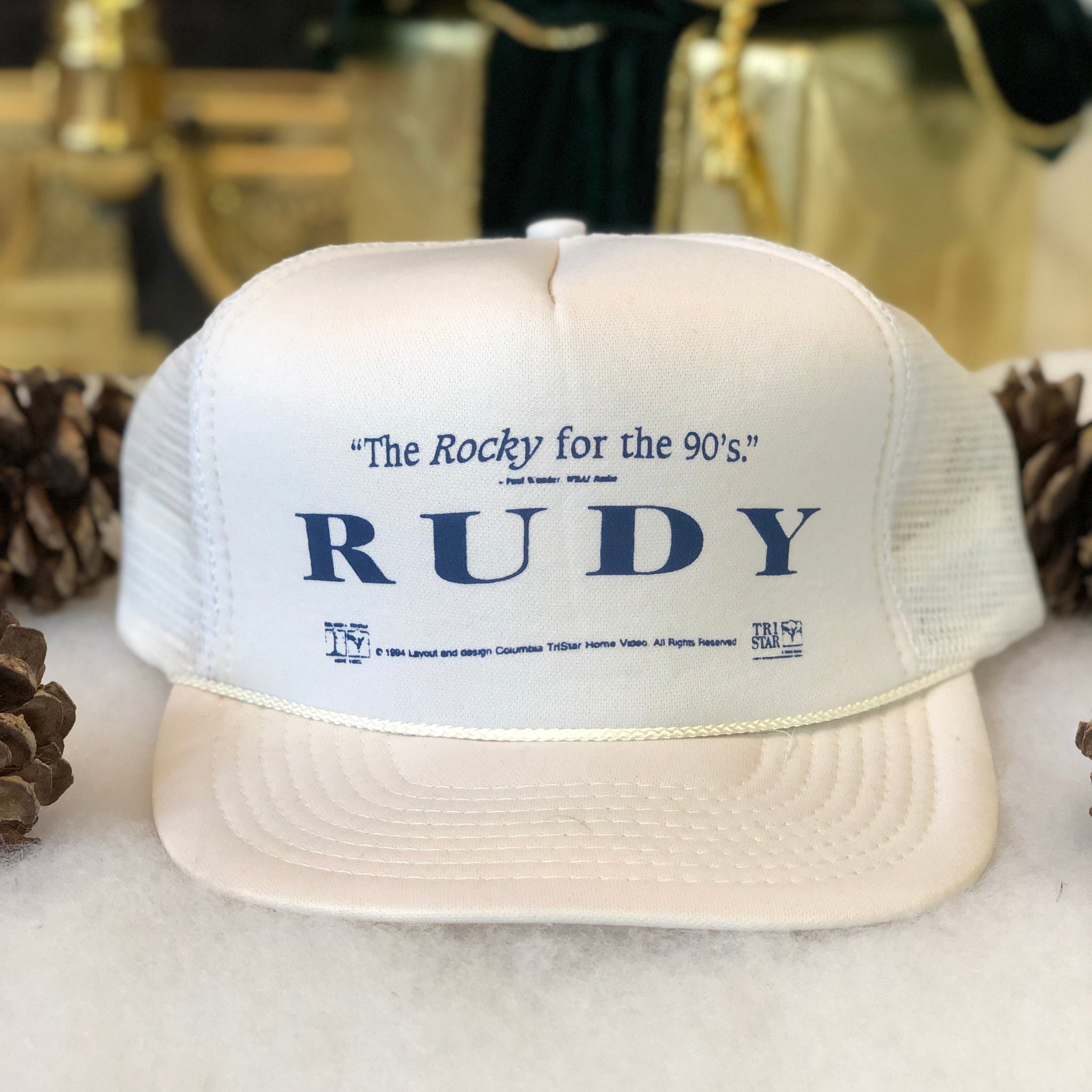 Vintage Deadstock NWOT 1994 Rudy "The Rocky for the 90's" Movie Trucker Hat Snapback