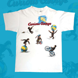 Vintage 1998 Curious George Hasbro Graphic T-Shirt (L)