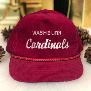Vintage Washburn Cardinals High School Corduroy Script YoungAn Snapback Hat