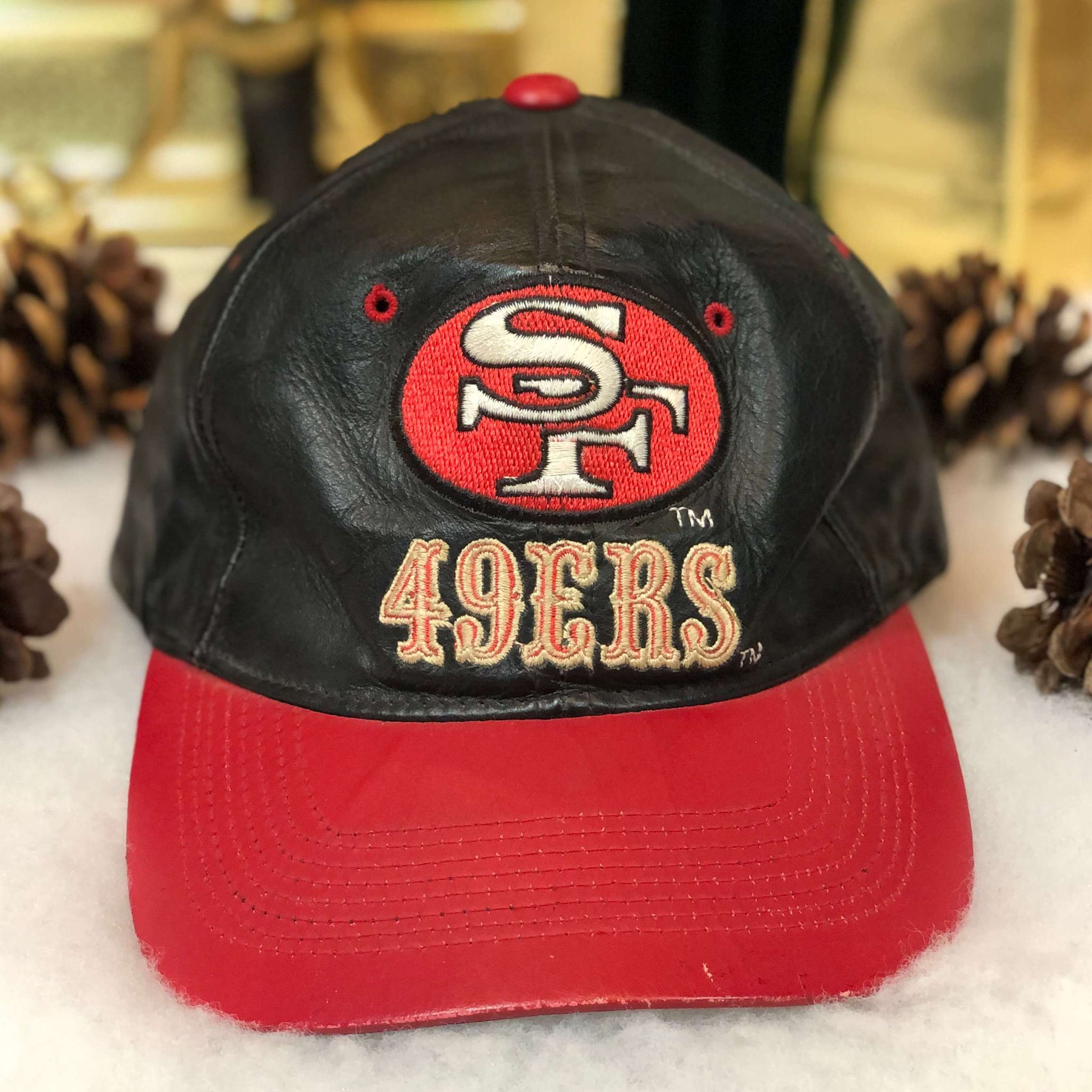 Vintage NFL San Francisco 49ers Logo Athletic Leather Strapback Hat