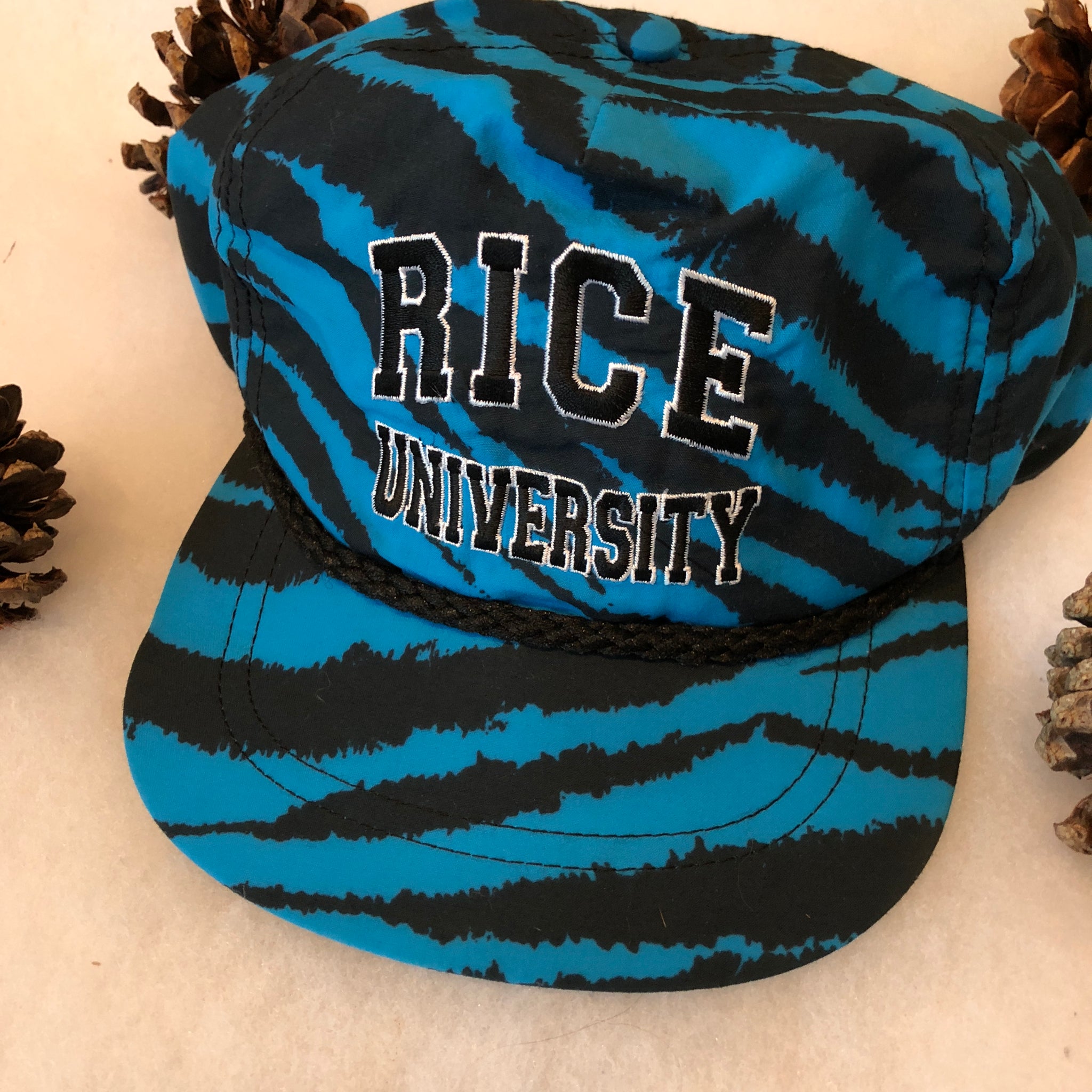 Vintage NCAA Rice Owls Zebra All Over Print Strapback Hat