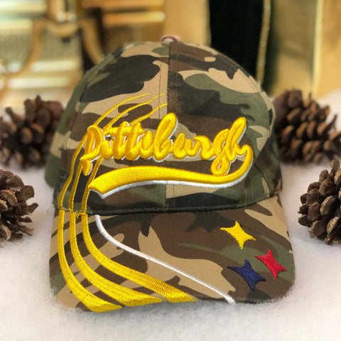 NFL Pittsburgh Steelers Tailsweep Script Camouflage Strapback Hat