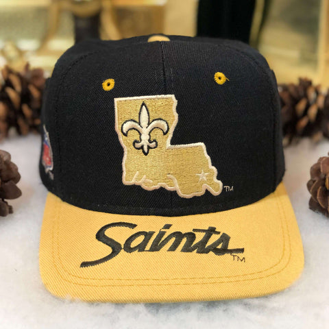 Vintage NFL New Orleans Saints Sports Specialties Brim Script Wool Snapback Hat