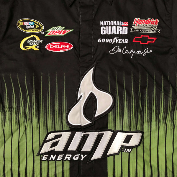Vintage Deadstock NWOT NASCAR Amp Energy Dale Earnhardt Jr. Pit Crew Button Up Shirt (L)