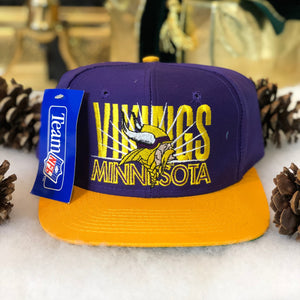 Vintage Deadstock NWT AJD Sportswear NFL Minnesota Vikings Burst Snapback Hat
