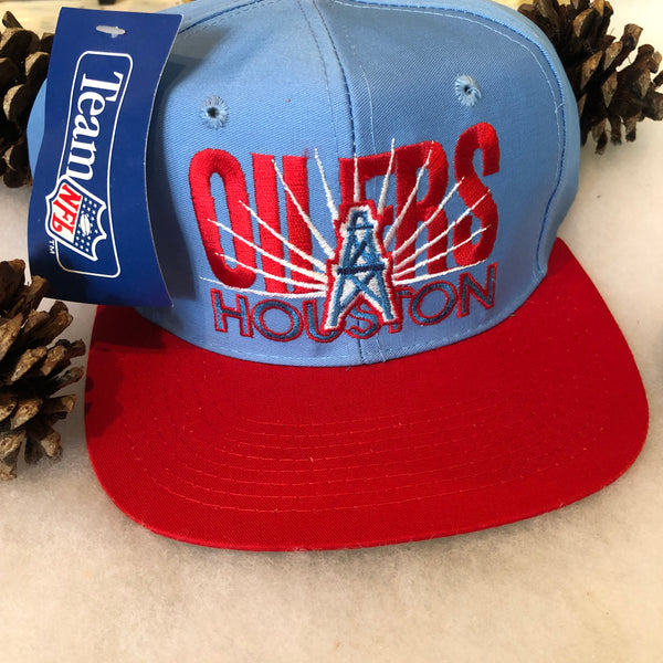 Vintage Deadstock NWT AJD NFL Houston Oilers Burst Snapback Hat