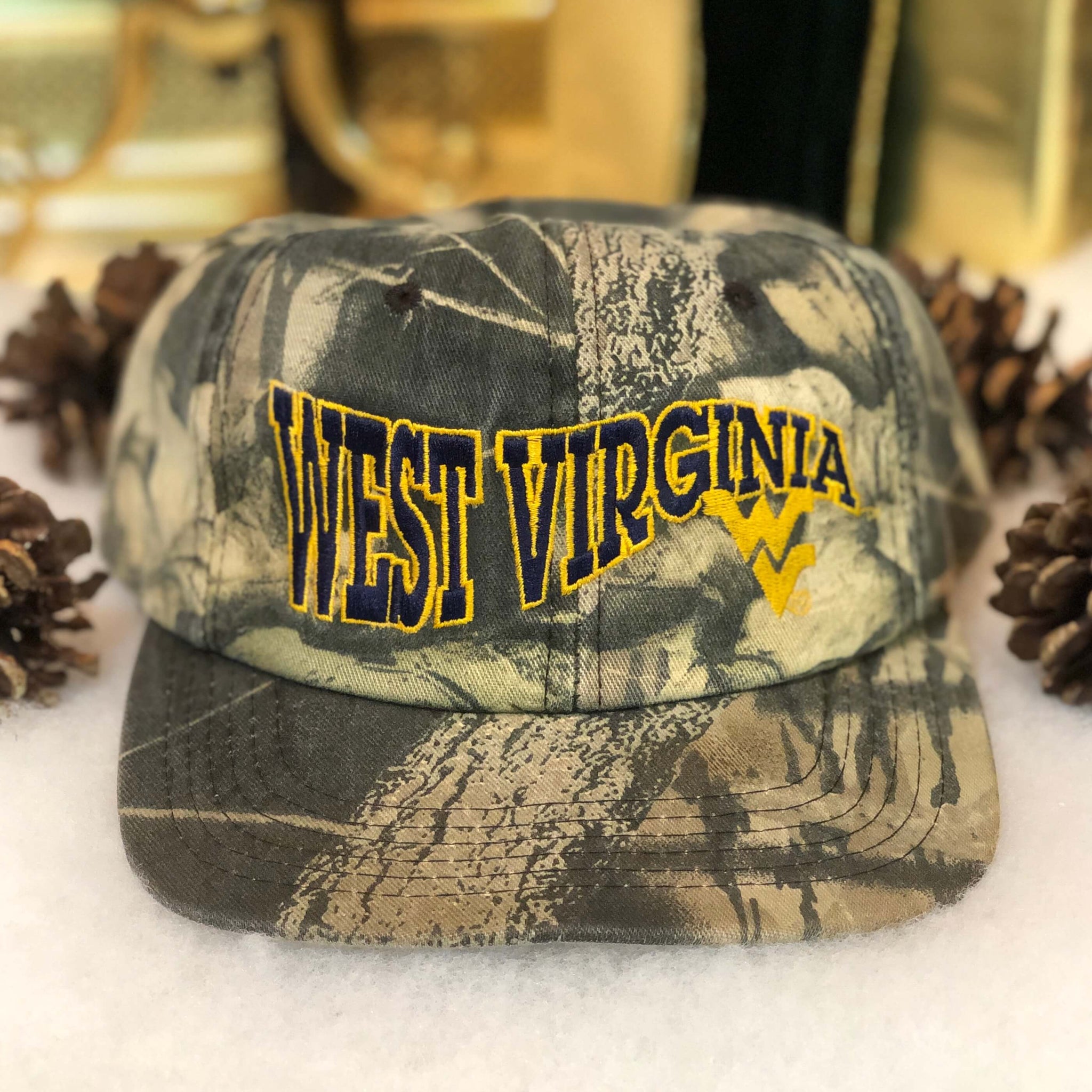 Vintage NCAA West Virginia Mountaineers Camouflage Snapback Hat