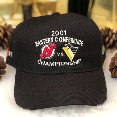 Vintage 2001 NHL Eastern Conference Finals New Jersey Devils Pittsburgh Penguins New Era Snapback Hat