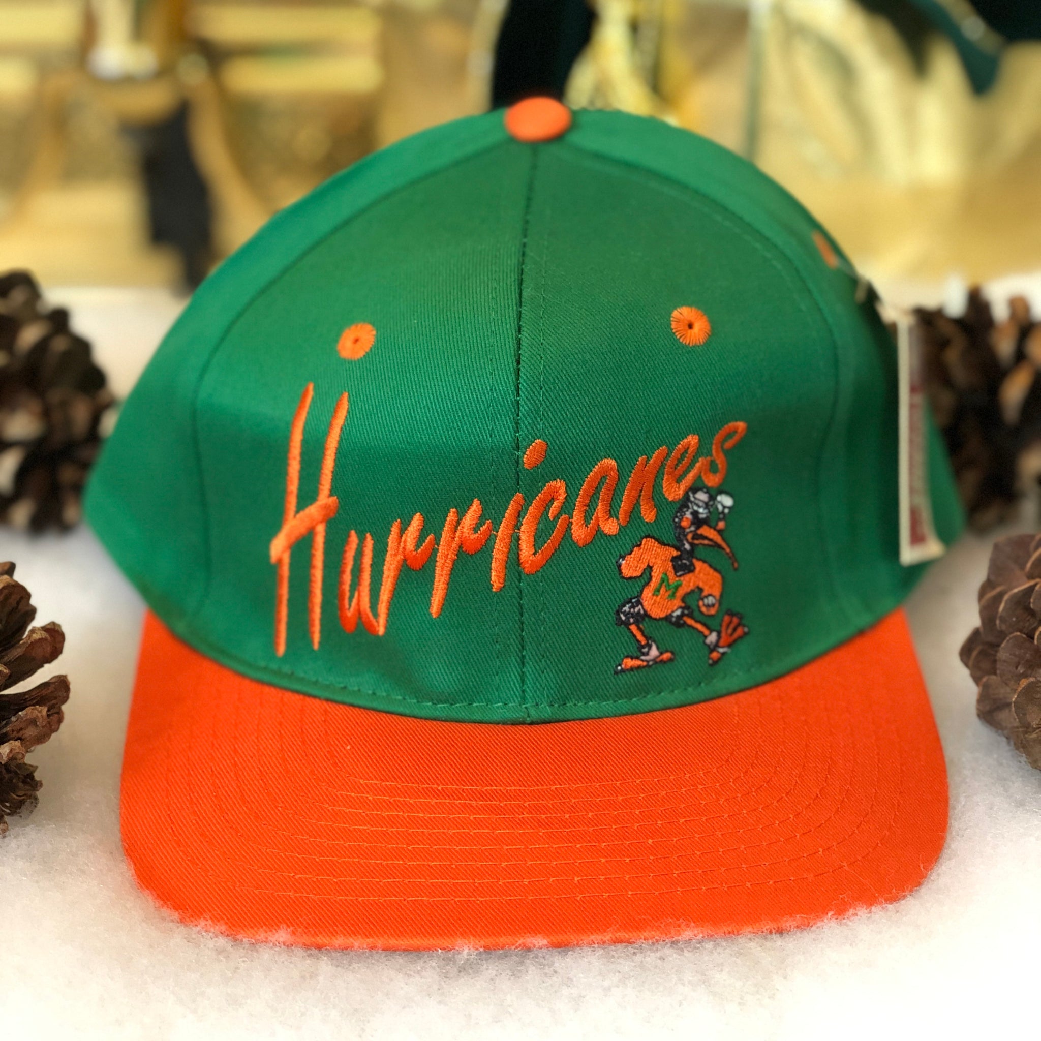 Vintage Deadstock NWT NCAA Miami Hurricanes Snapback Hat