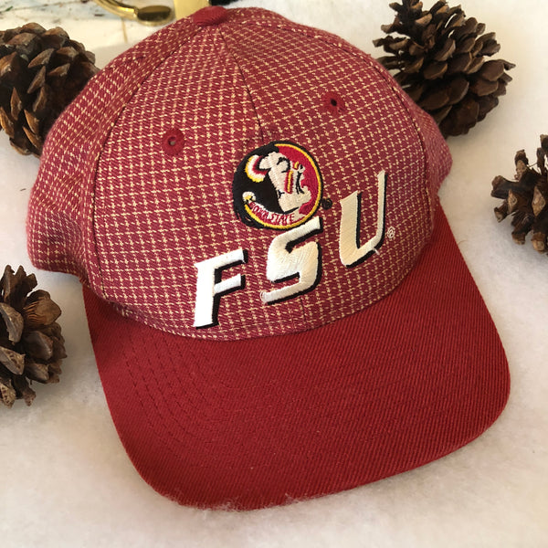 Vintage Logo Athletic NCAA Florida State Seminoles Checkered Plaid Velcro Hat