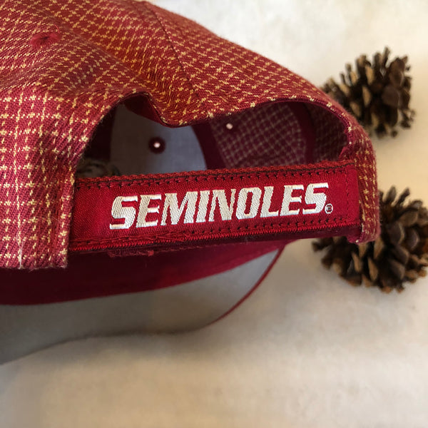Vintage Logo Athletic NCAA Florida State Seminoles Checkered Plaid Velcro Hat