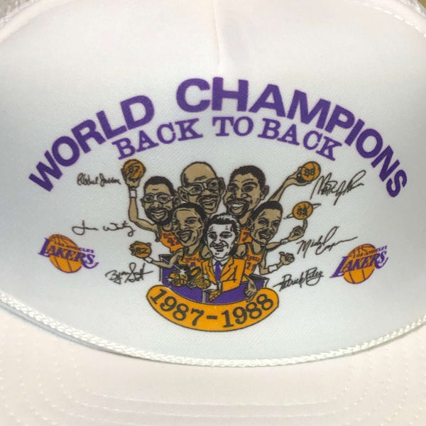 Vintage Deadstock NWOT NBA Los Angeles Lakers 1987-88 Champions Caricature Trucker Hat