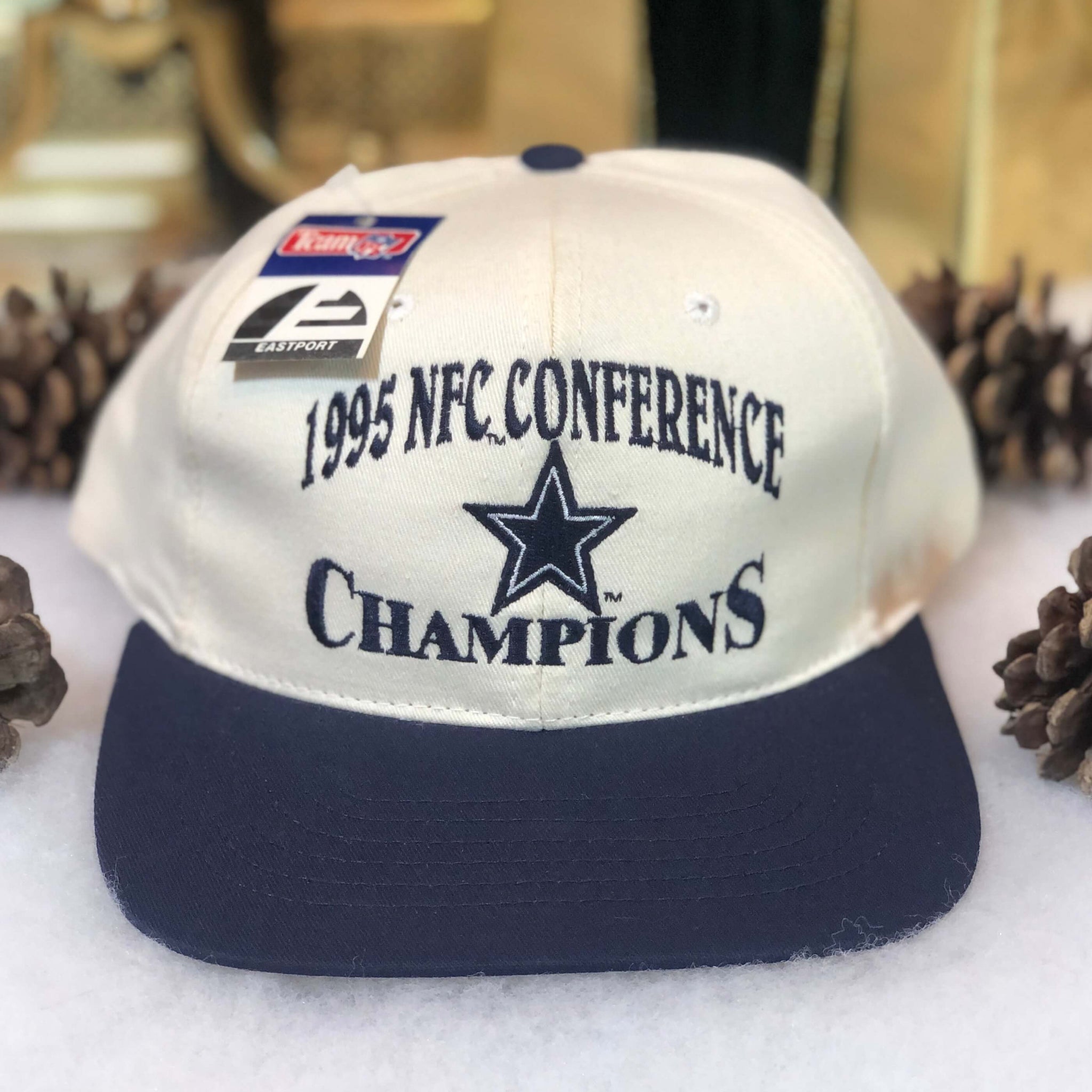 Vintage Deadstock NWT NFL Dallas Cowboys 1995 NFC Champions Snapback Hat