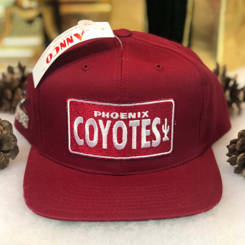 Vintage Deadstock NWT NHL Phoenix Coyotes Annco License Plate Twill Snapback Hat